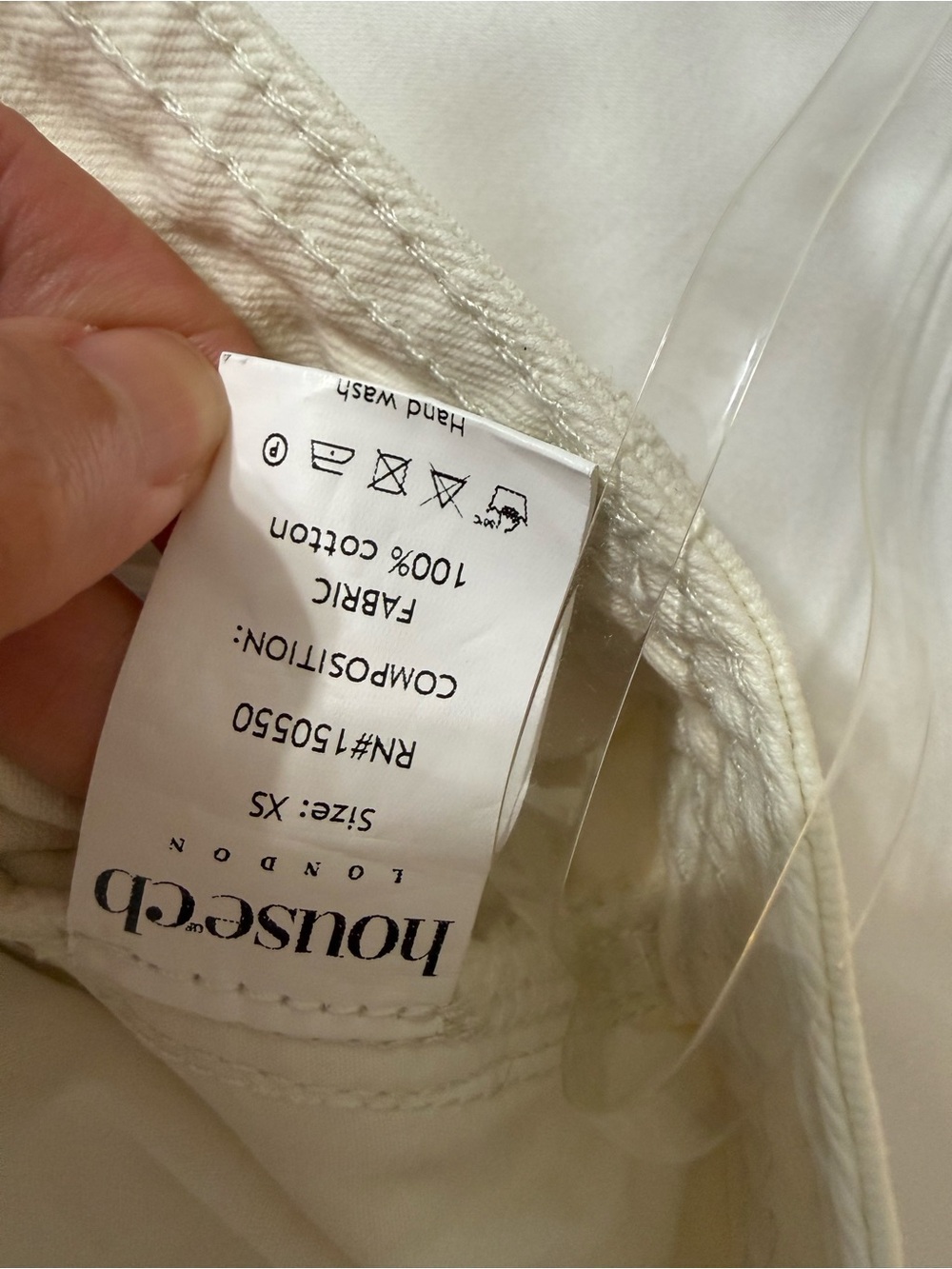 House of CB Marli White Wide Leg Jeans 100% cotton size XS. New Without Tags - Picture 5 of 5